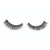 A pair of false eyelashes on top of white background.