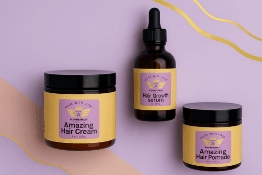 Aloumbabelle natural hair care – Amazing Hair Cream, Hair Growth Serum, and Hair Pomade for healthy, radiant hair