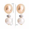 Luxe oval pearl drop earrings with size measurement guide