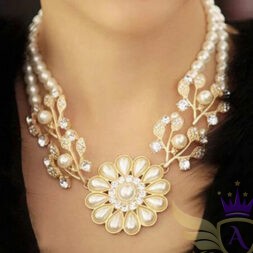 Luxe Bubble Choker Necklace worn on model – statement pearl choker