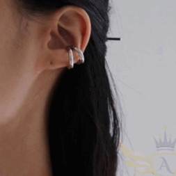 AloumbaBelle minimalist ear cuffs in gold and silver tones, no piercing needed.