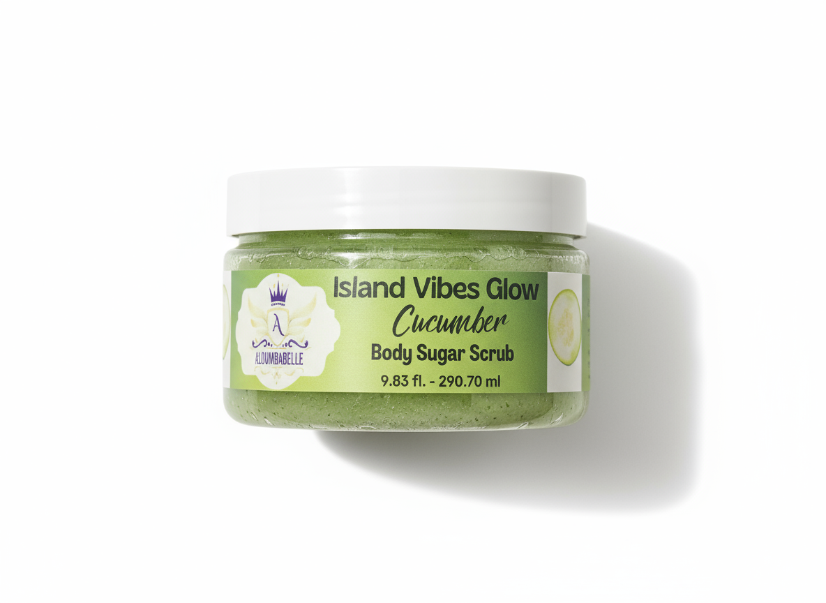 Green cucumber sugar scrub “Cucumber” by Aloumbabelle, 9.83 fl. oz