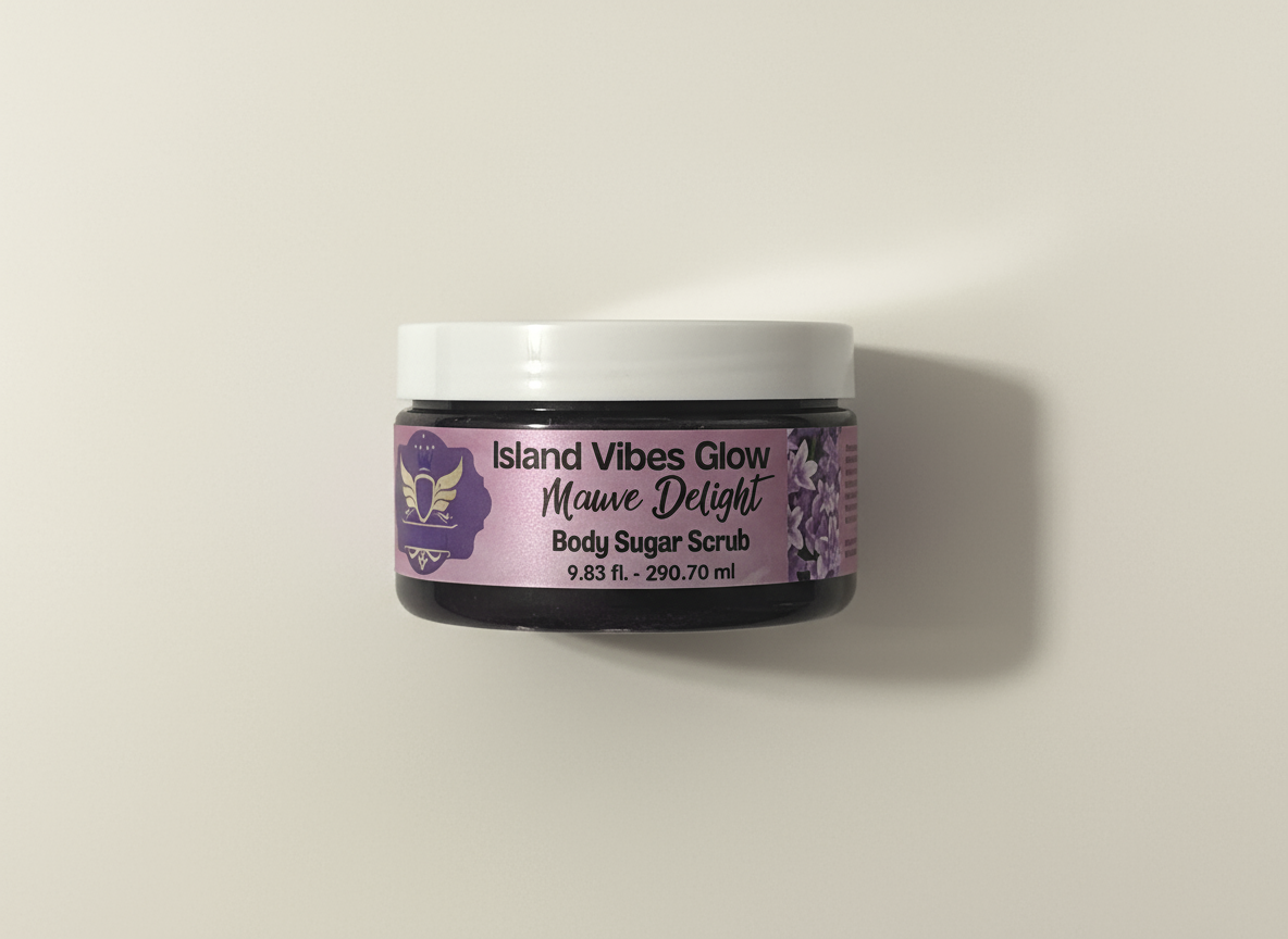 Purple floral sugar scrub “Mauve Delight” by Aloumbabelle, 9.83 fl. oz