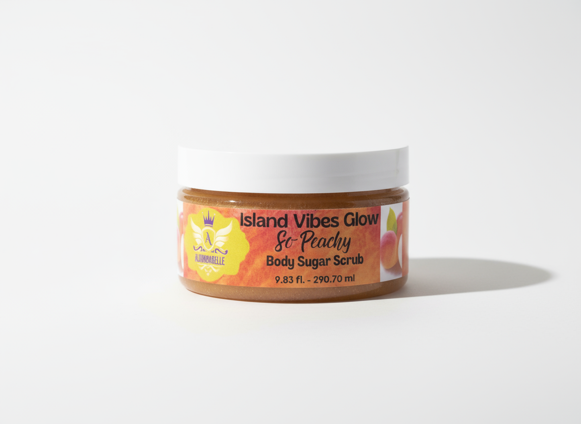 Peach-inspired sugar scrub “So Peachy” by Aloumbabelle, 9.83 fl. oz
