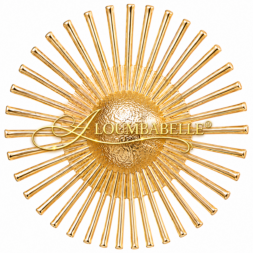 Sunflower Geometric Earrings – Gold Tone Statement Design