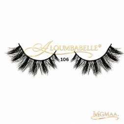 Aya lash style 106 displayed out of packaging with protective watermark logo