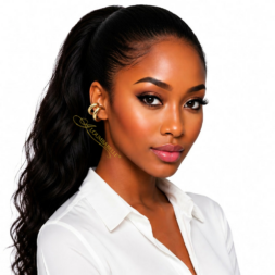 Gold Ear Cuff Earrings Model Ecommerce Opposite Ear