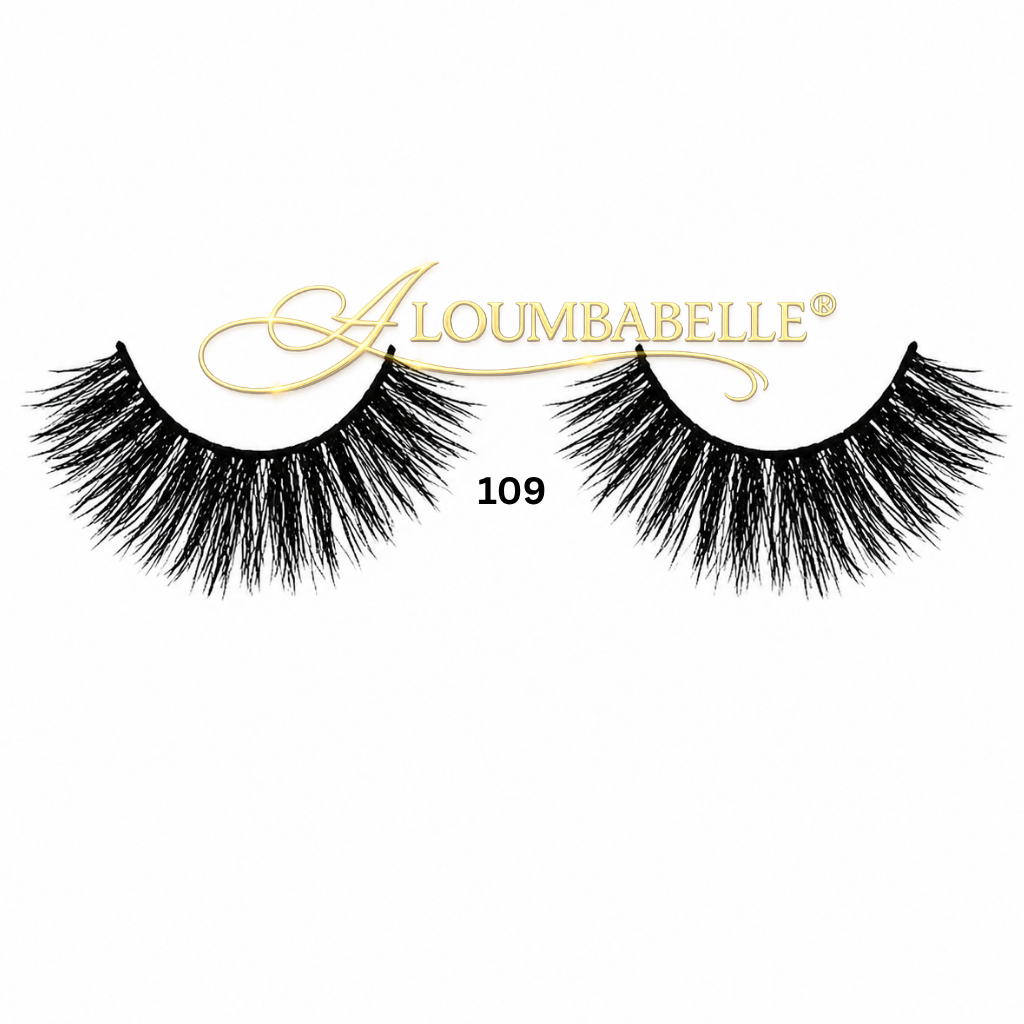 Lovana lash style 109 false lashes with protective watermark logo on white background