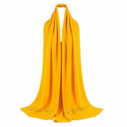 Lightweight yellow cotton crinkle scarf head wrap, versatile for everyday wear or styling.
