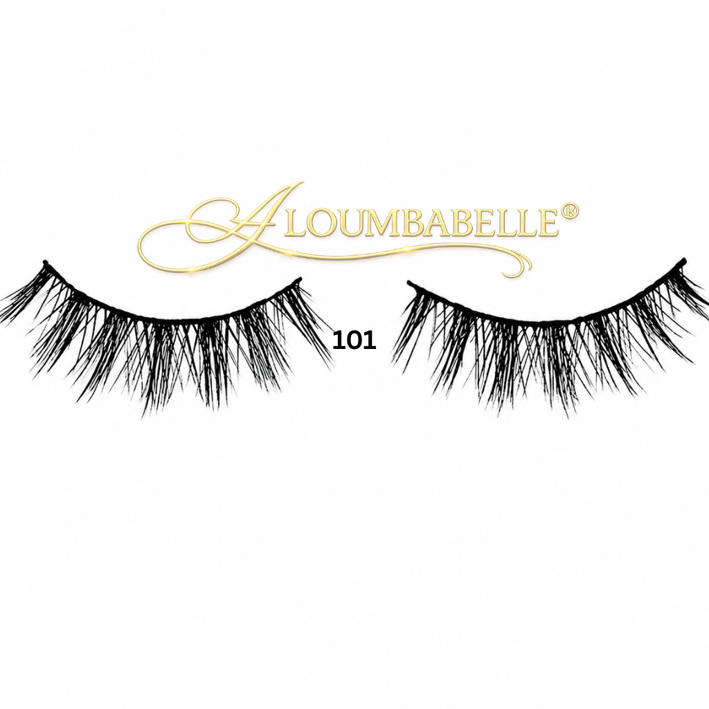 Zine lash style 101 false lashes with protective watermark logo on white