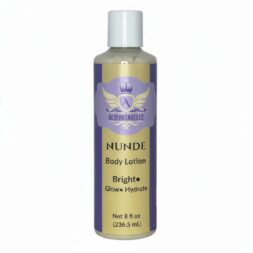 Home Front view of Aloumbabelle Nunde Body Lotion bottle on a white background