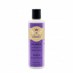 Home Front view of Aloumbabelle Nunde Enhanced Body Lotion bottle on a white background
