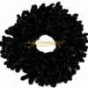 Black volumizer scrunchie with textured ruffle design; ALOUMBABELLE visible as protective image branding and not part of the physical scrunchie design