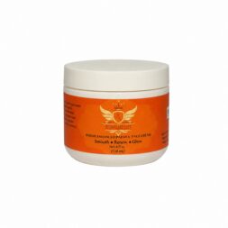 Nunde Enhanced Papaya Face Cream 4 fl oz jar with orange label and white lid on a white background.